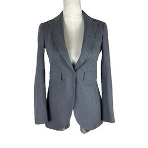 Brunello Cucinelli Gray Blazer Cotton Blend Silk Accent Women’s Size 40 / XS